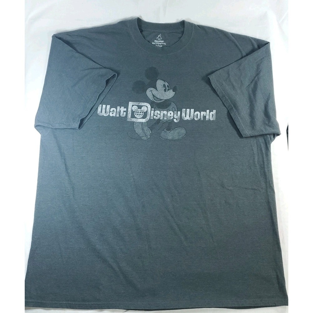 Walt Disney World / Land Mickey Mouse Short Sleeve T-Shirt Men's 3XL Gray Hanes